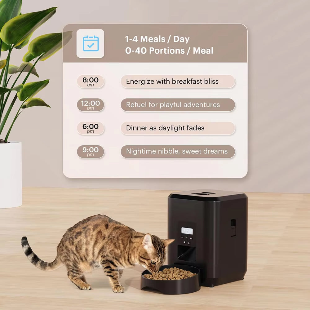 BostFoni Smart Automatic Cat Feeder – 10 Daily Meal Schedules, App Notifications & Anti-Jam System