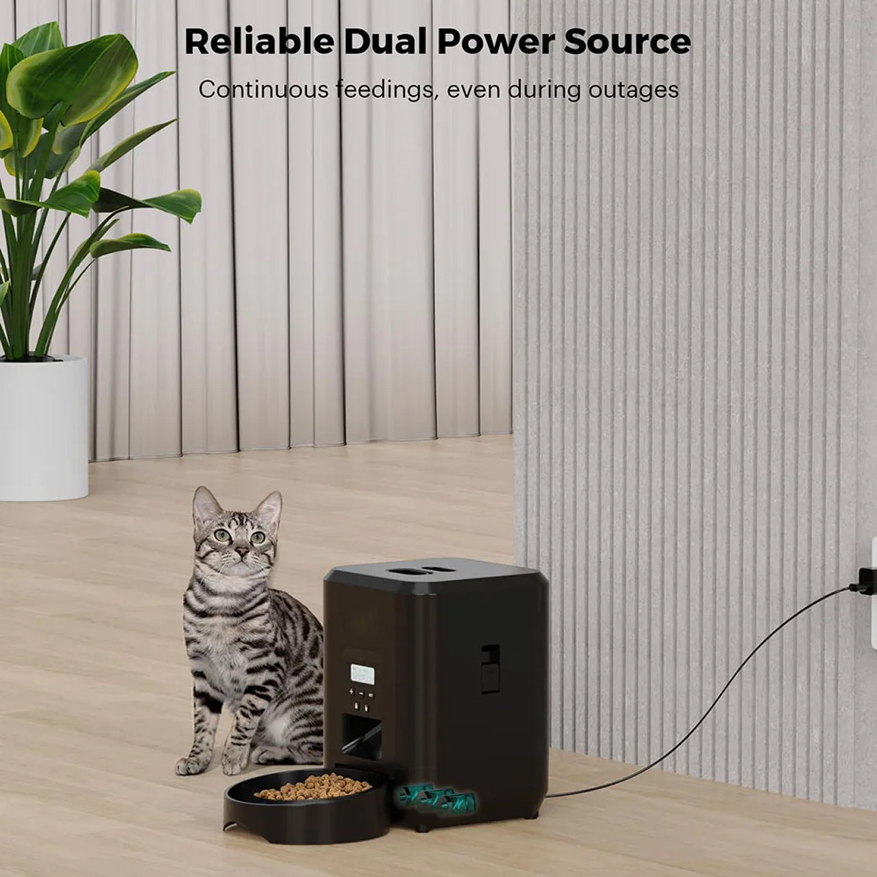 BostFoni Smart Automatic Cat Feeder – 10 Daily Meal Schedules, App Notifications & Anti-Jam System