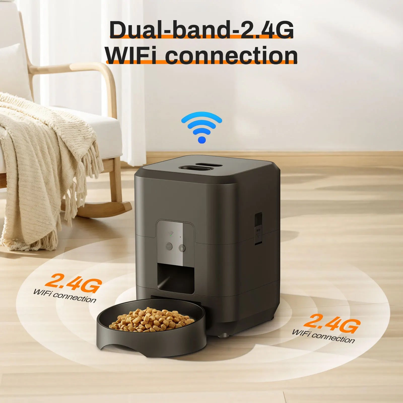 BostFoni Smart Automatic Cat Feeder – 10 Daily Meal Schedules, App Notifications & Anti-Jam System