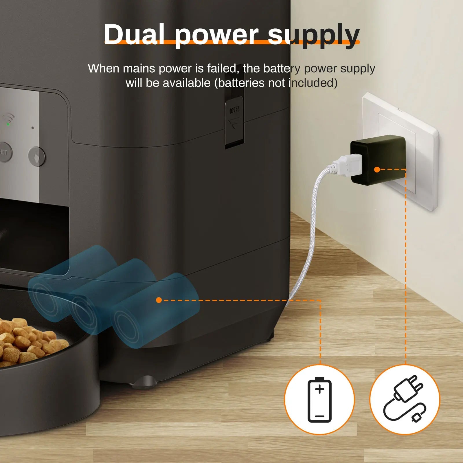 BostFoni Smart Automatic Cat Feeder – 10 Daily Meal Schedules, App Notifications & Anti-Jam System