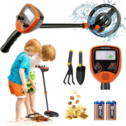 Findytrex Metal Detector for Kids IP68 Waterproof Coil with LCD Display, Adjustable Stem and 2 Detection Modes