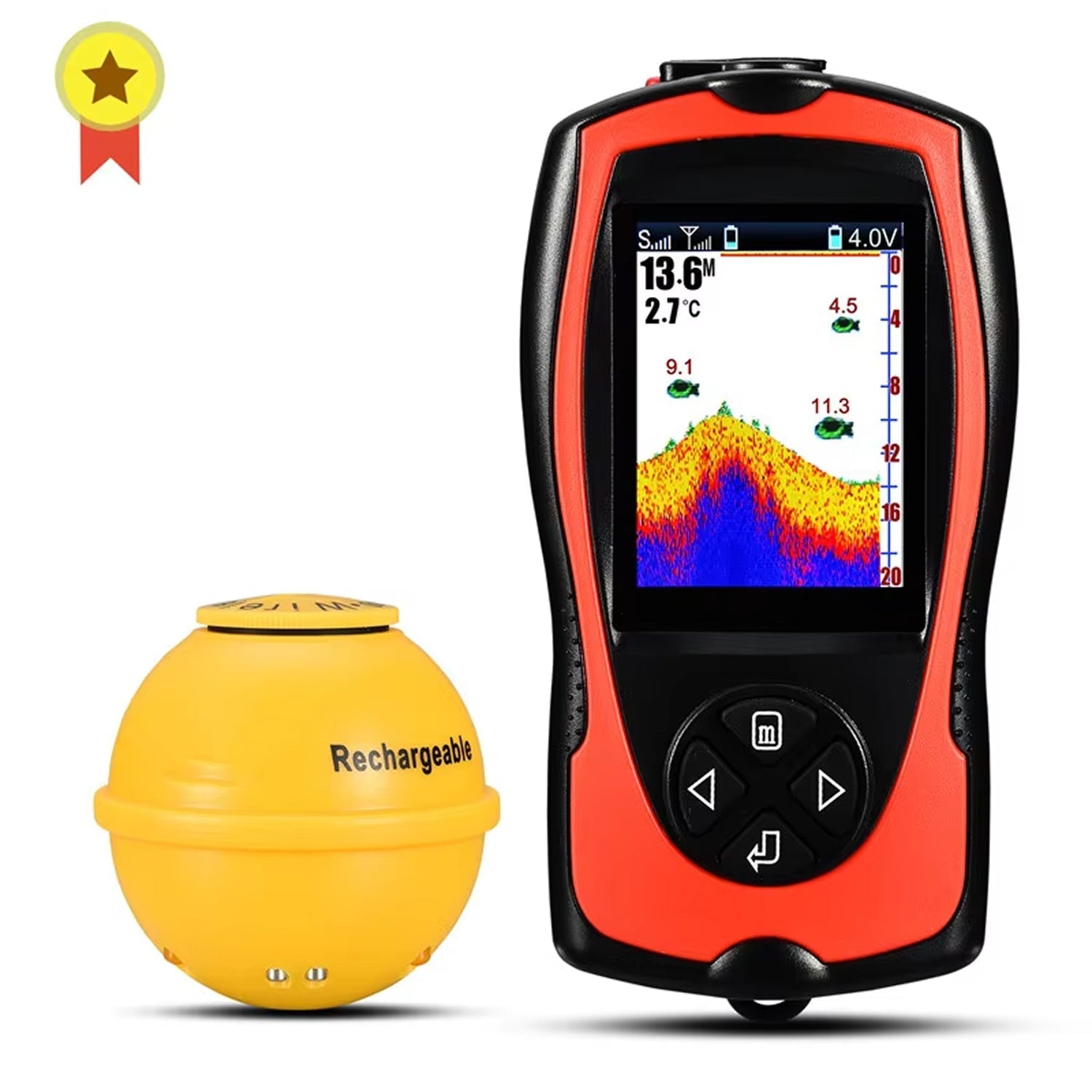 FixDerix Wireless Fish Finder 150m Range Portable Sonar with 2.4