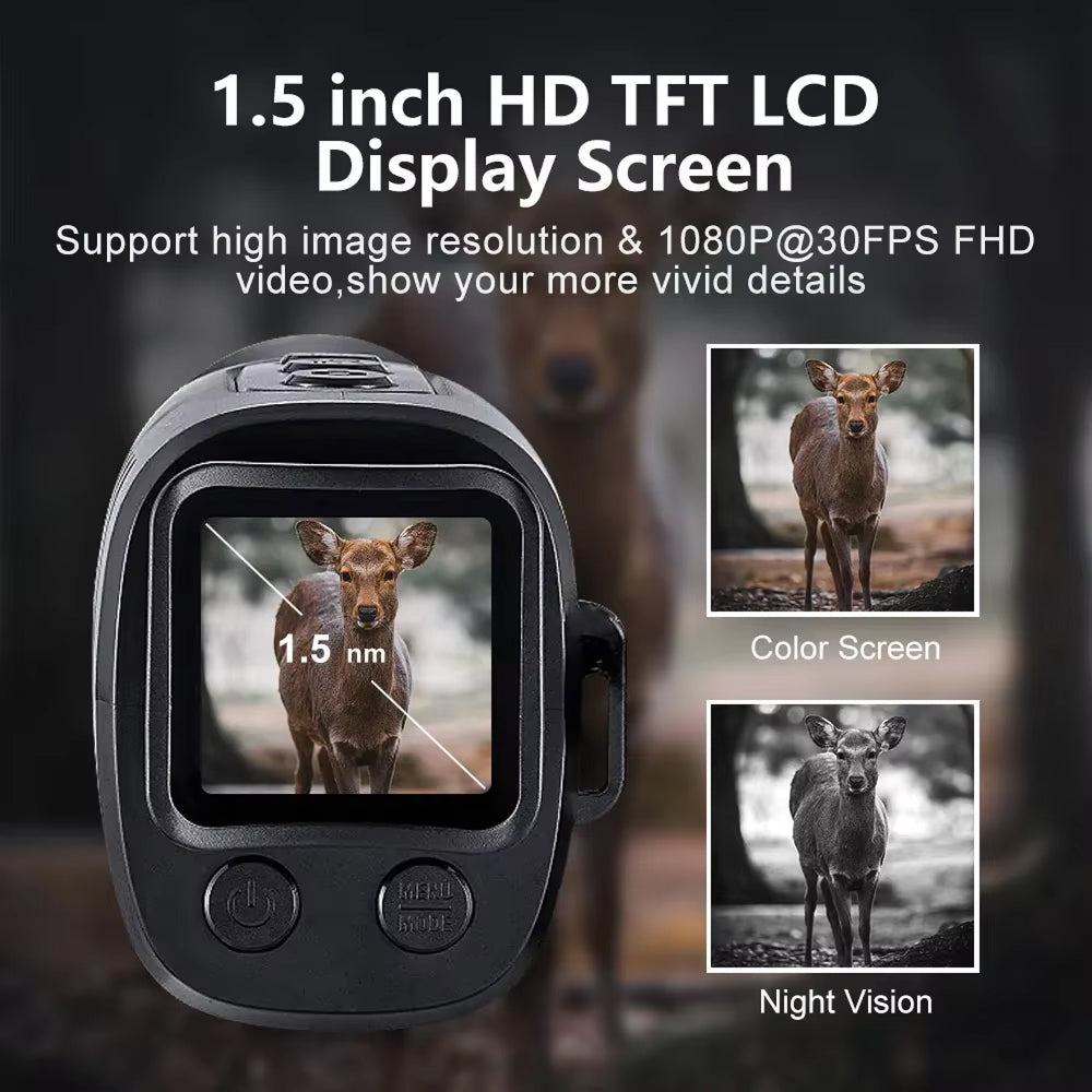 GesDoriq Night Vision Monocular – 1080P HD 800m Infrared Range, 5x Zoom & 3800mAh Battery