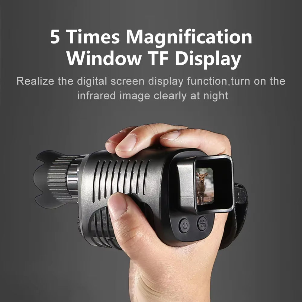 GesDoriq Night Vision Monocular – 1080P HD 800m Infrared Range, 5x Zoom & 3800mAh Battery