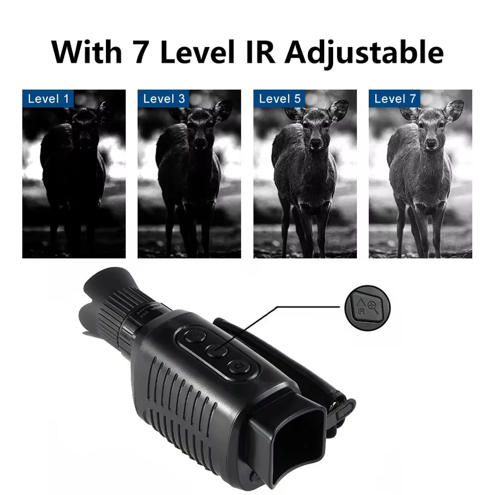 GesDoriq Night Vision Monocular – 1080P HD 800m Infrared Range, 5x Zoom & 3800mAh Battery