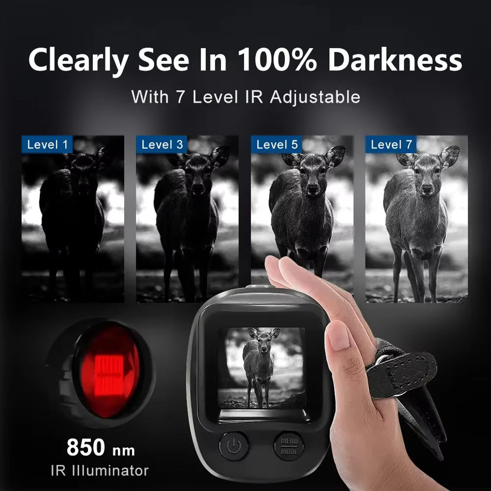 GesDoriq Night Vision Monocular – 1080P HD 800m Infrared Range, 5x Zoom & 3800mAh Battery