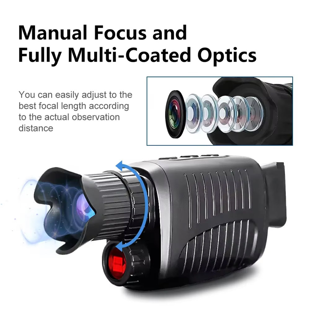 GesDoriq Night Vision Monocular – 1080P HD 800m Infrared Range, 5x Zoom & 3800mAh Battery