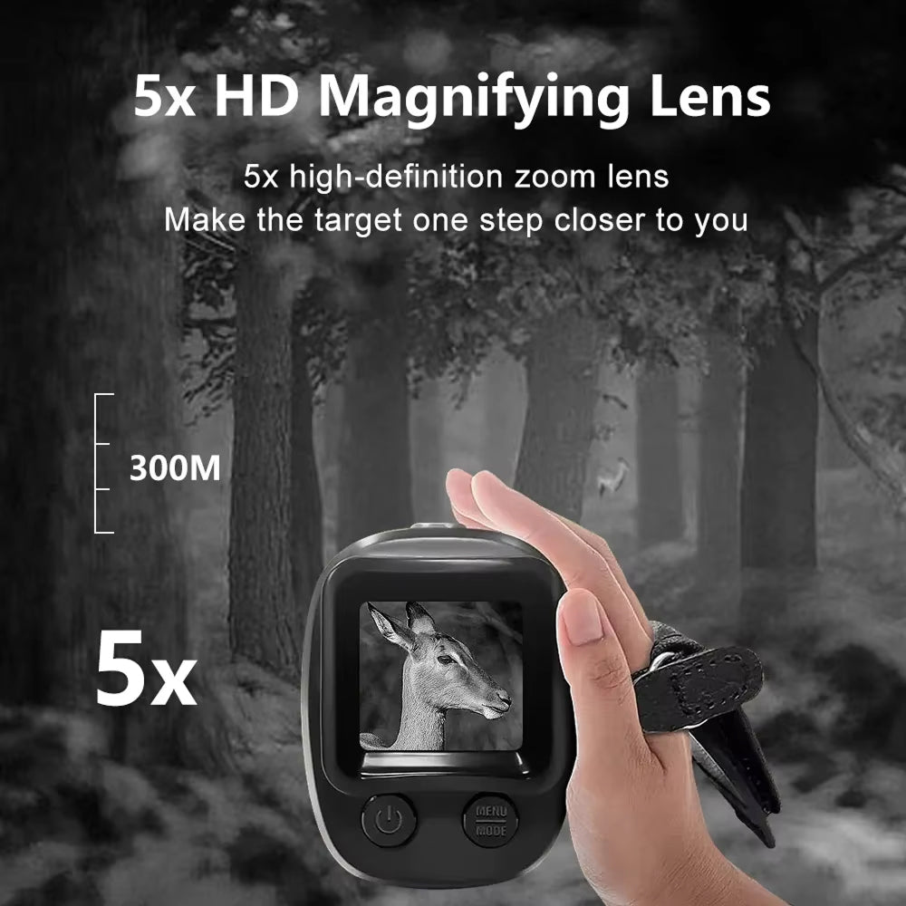 GesDoriq Night Vision Monocular – 1080P HD 800m Infrared Range, 5x Zoom & 3800mAh Battery