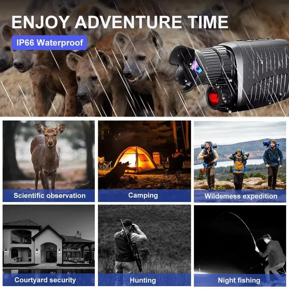 GesDoriq Night Vision Monocular – 1080P HD 800m Infrared Range, 5x Zoom & 3800mAh Battery