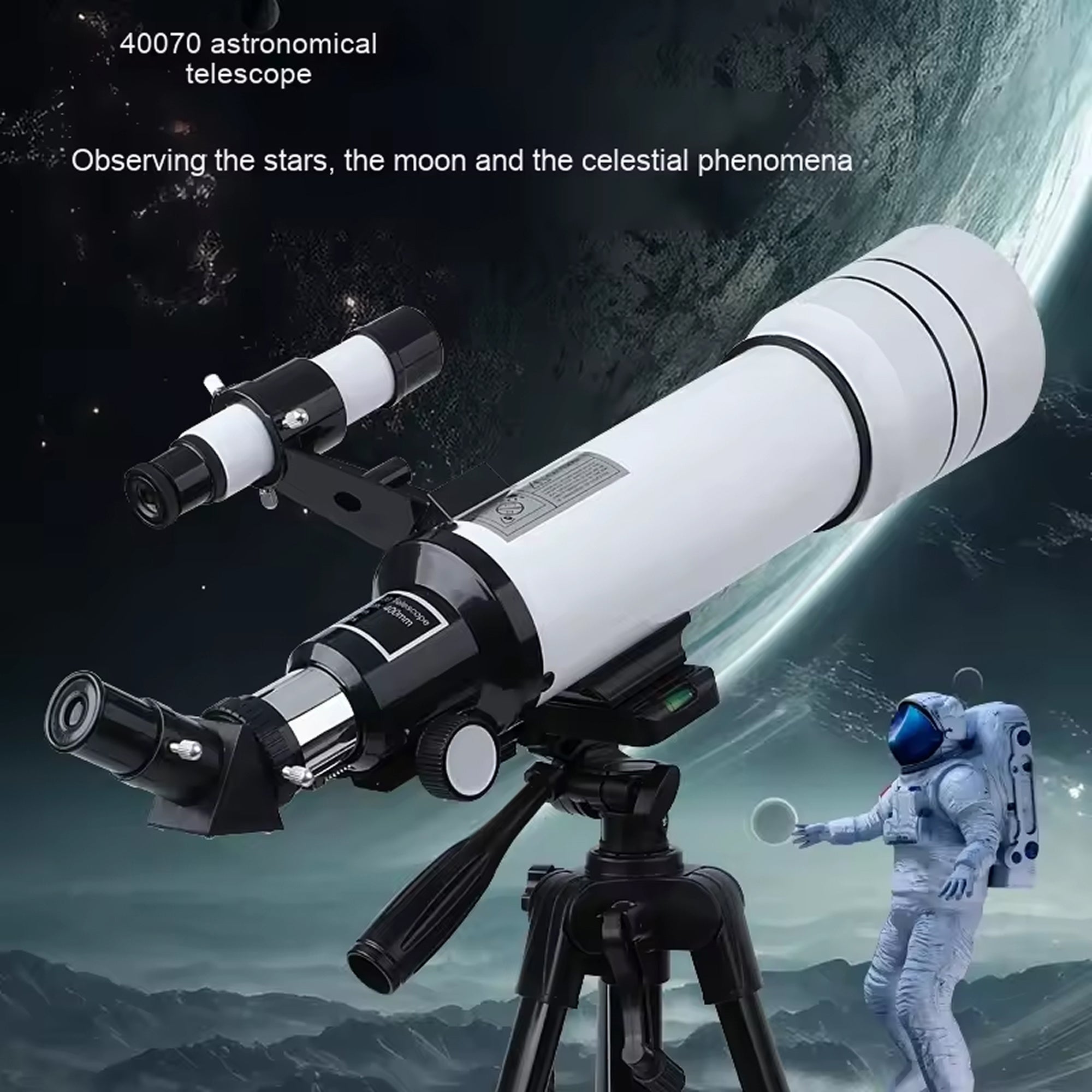 GlaxiBico 70mm Portable Refractor Telescope – 5X Barlow Lens, Multilayer Coated Optics & Phone Adapter