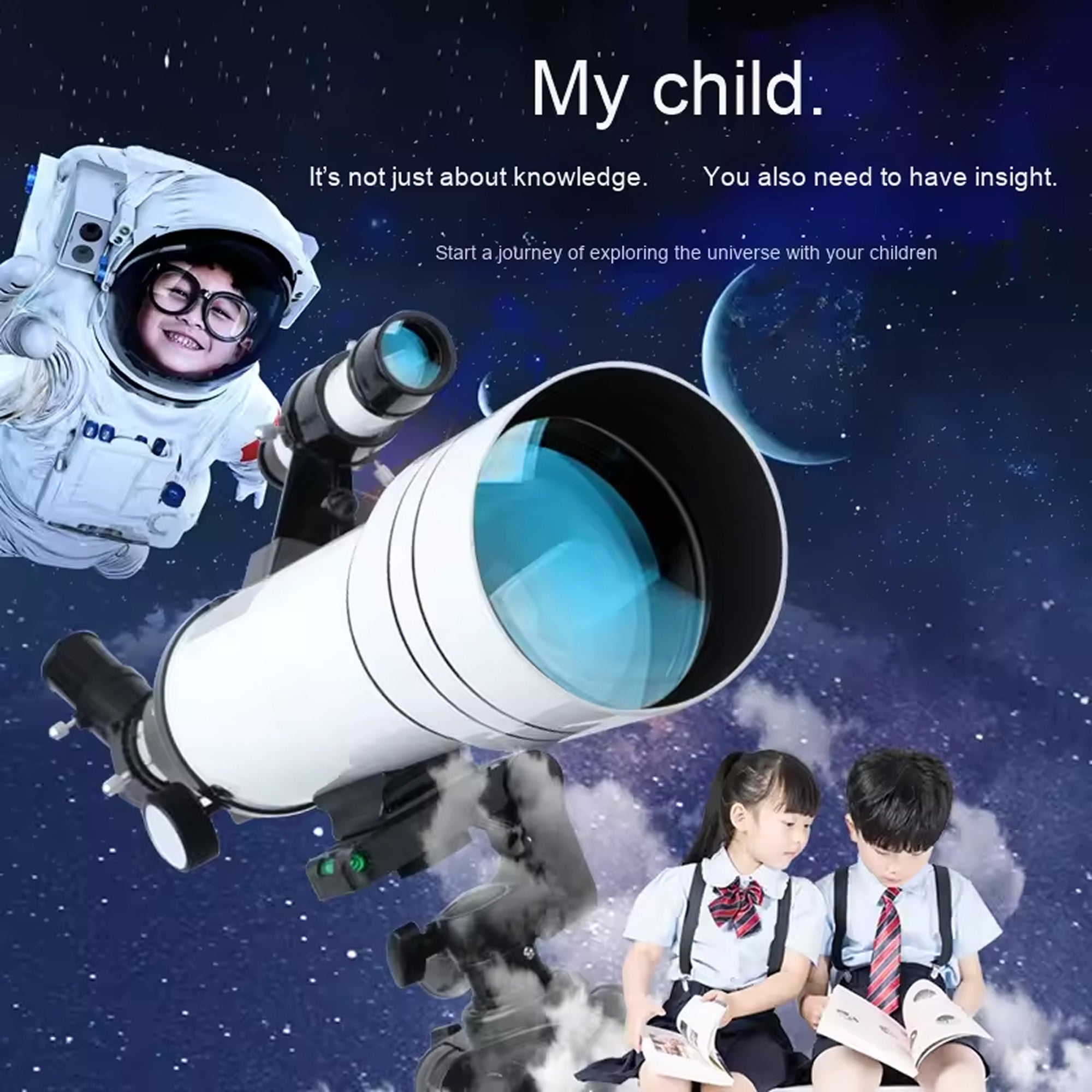 GlaxiBico 70mm Portable Refractor Telescope – 5X Barlow Lens, Multilayer Coated Optics & Phone Adapter
