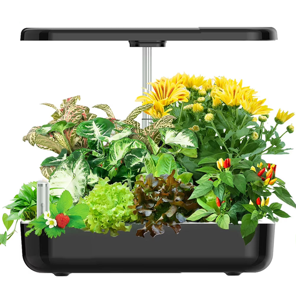 GrosVirdo 12-Pod Hydroponics Growing System – 36W LED Grow Light & 3.5L Smart Water Tank