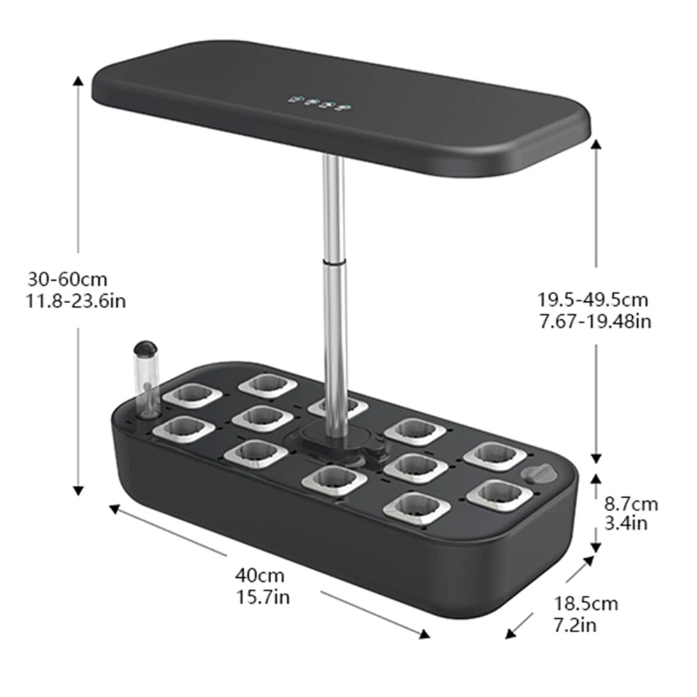 GrosVirdo 12-Pod Hydroponics Growing System – 36W LED Grow Light & 3.5L Smart Water Tank