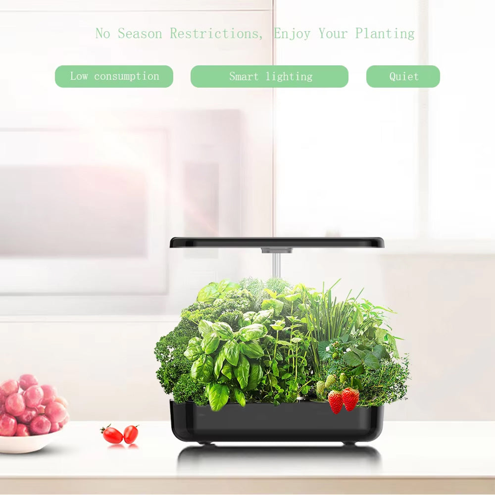 GrosVirdo 12-Pod Hydroponics Growing System – 36W LED Grow Light & 3.5L Smart Water Tank