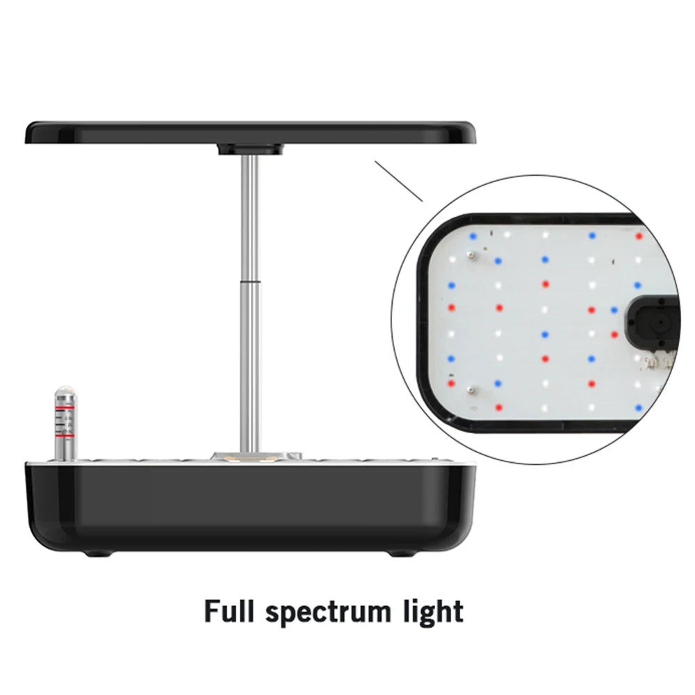 GrosVirdo 12-Pod Hydroponics Growing System – 36W LED Grow Light & 3.5L Smart Water Tank