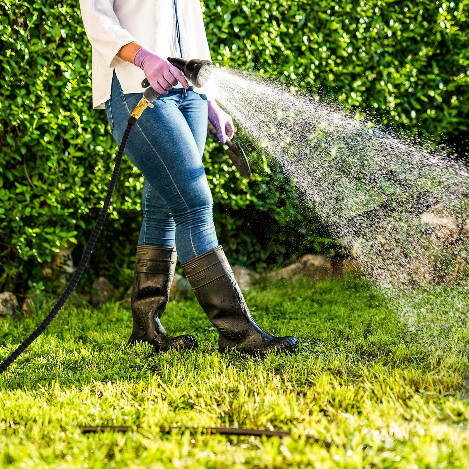 HosiExpi Expandable Garden Hose – 3X Rapid Extension, 3750D Polyester Shell & 8-Pattern Spray Nozzle