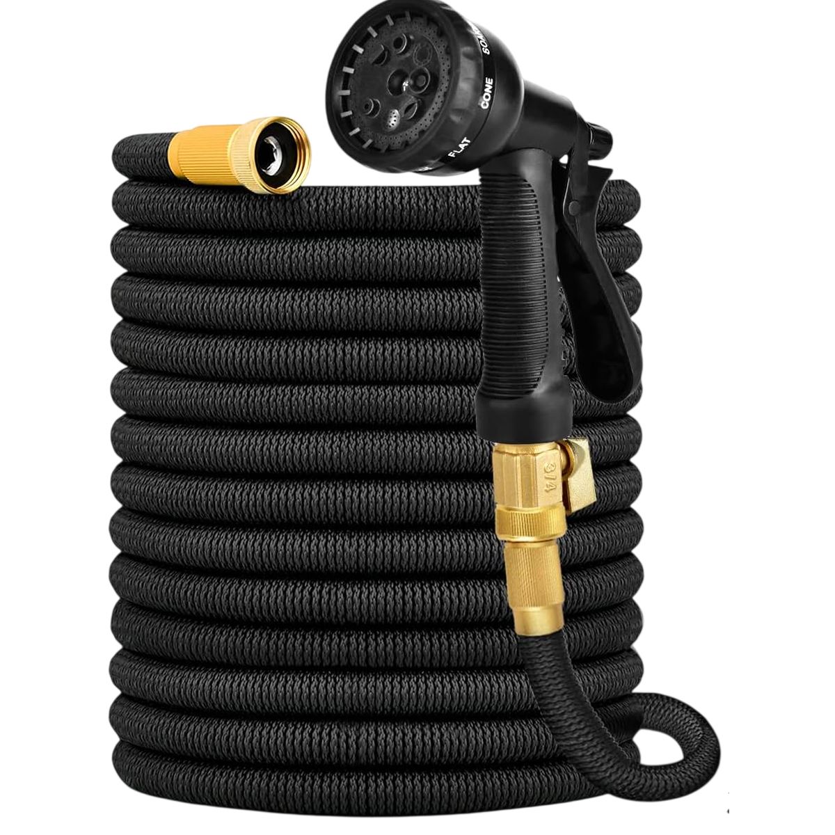HosiExpi Expandable Garden Hose – 3X Rapid Extension, 3750D Polyester Shell & 8-Pattern Spray Nozzle