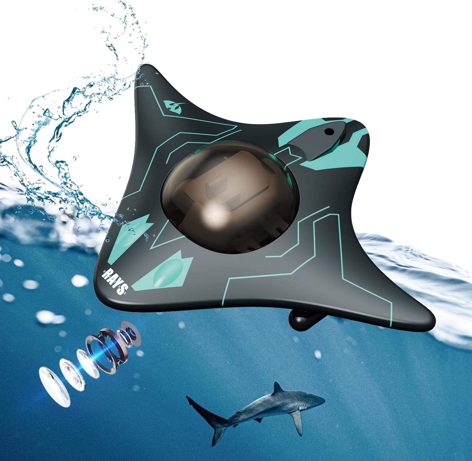 JetixBoat High-Speed RC Boat with Real-Time HD Underwater Camera, 40km/h Top Speed and Gravity-Sensing Smartphone Control