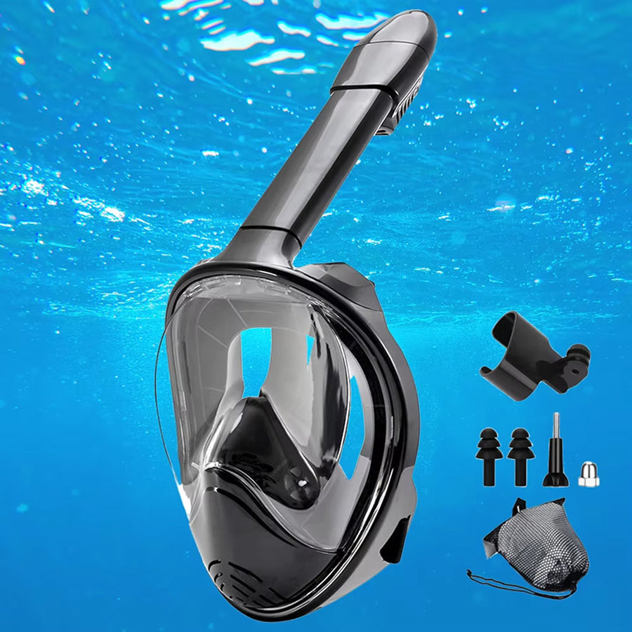 JoyDesci Full Face Snorkel Mask – Dry Top Technology, Adjustable Camera Mount & Panoramic View