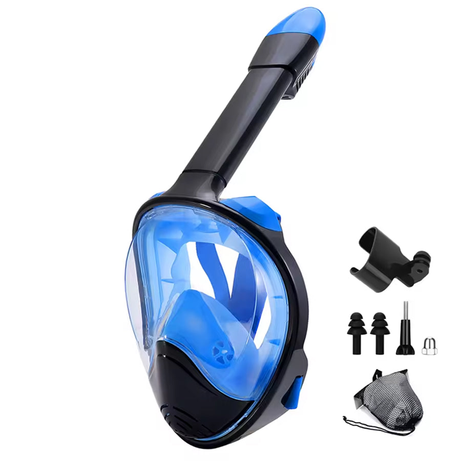 JoyDesci Full Face Snorkel Mask – Dry Top Technology, Adjustable Camera Mount & Panoramic View