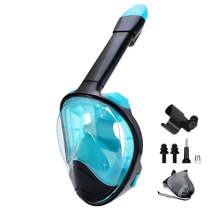 JoyDesci Full Face Snorkel Mask – Dry Top Technology, Adjustable Camera Mount & Panoramic View