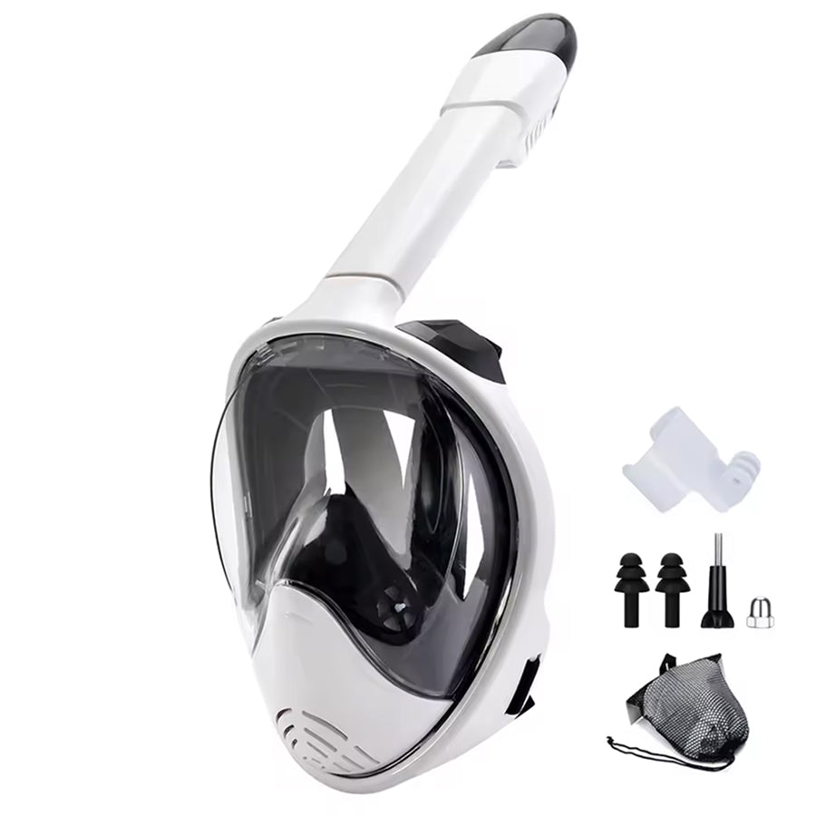 JoyDesci Full Face Snorkel Mask – Dry Top Technology, Adjustable Camera Mount & Panoramic View