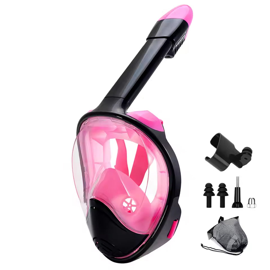 JoyDesci Full Face Snorkel Mask – Dry Top Technology, Adjustable Camera Mount & Panoramic View