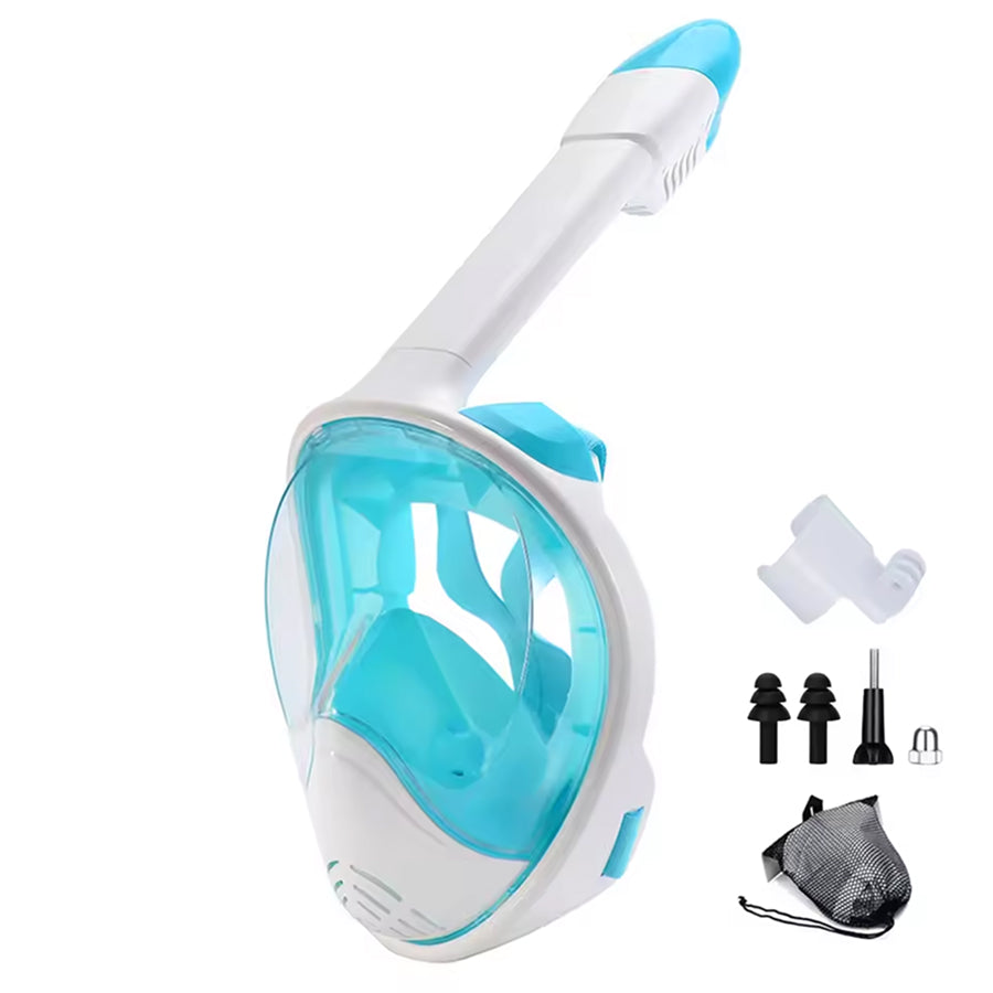 JoyDesci Full Face Snorkel Mask – Dry Top Technology, Adjustable Camera Mount & Panoramic View