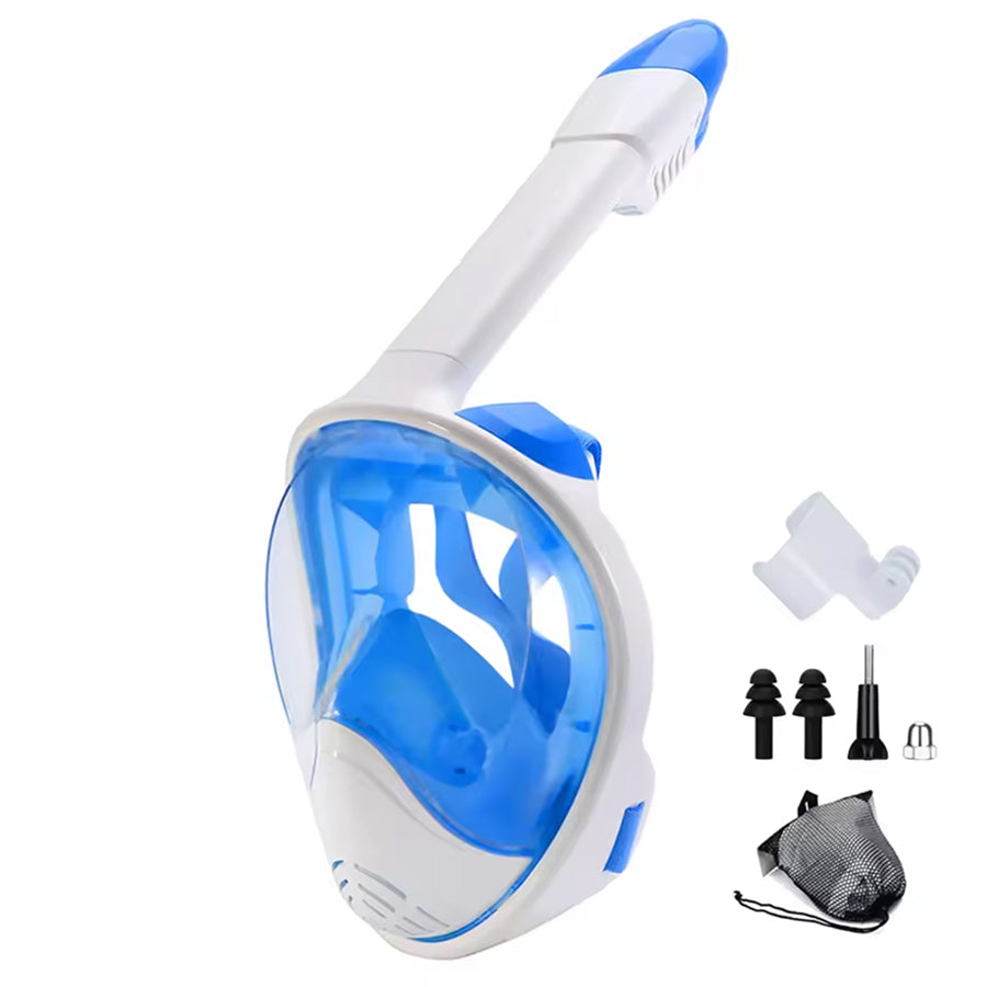 JoyDesci Full Face Snorkel Mask – Dry Top Technology, Adjustable Camera Mount & Panoramic View