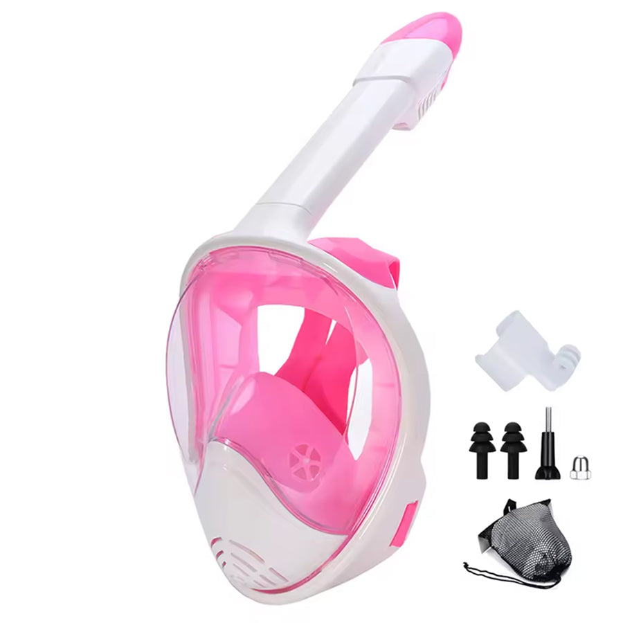 JoyDesci Full Face Snorkel Mask – Dry Top Technology, Adjustable Camera Mount & Panoramic View