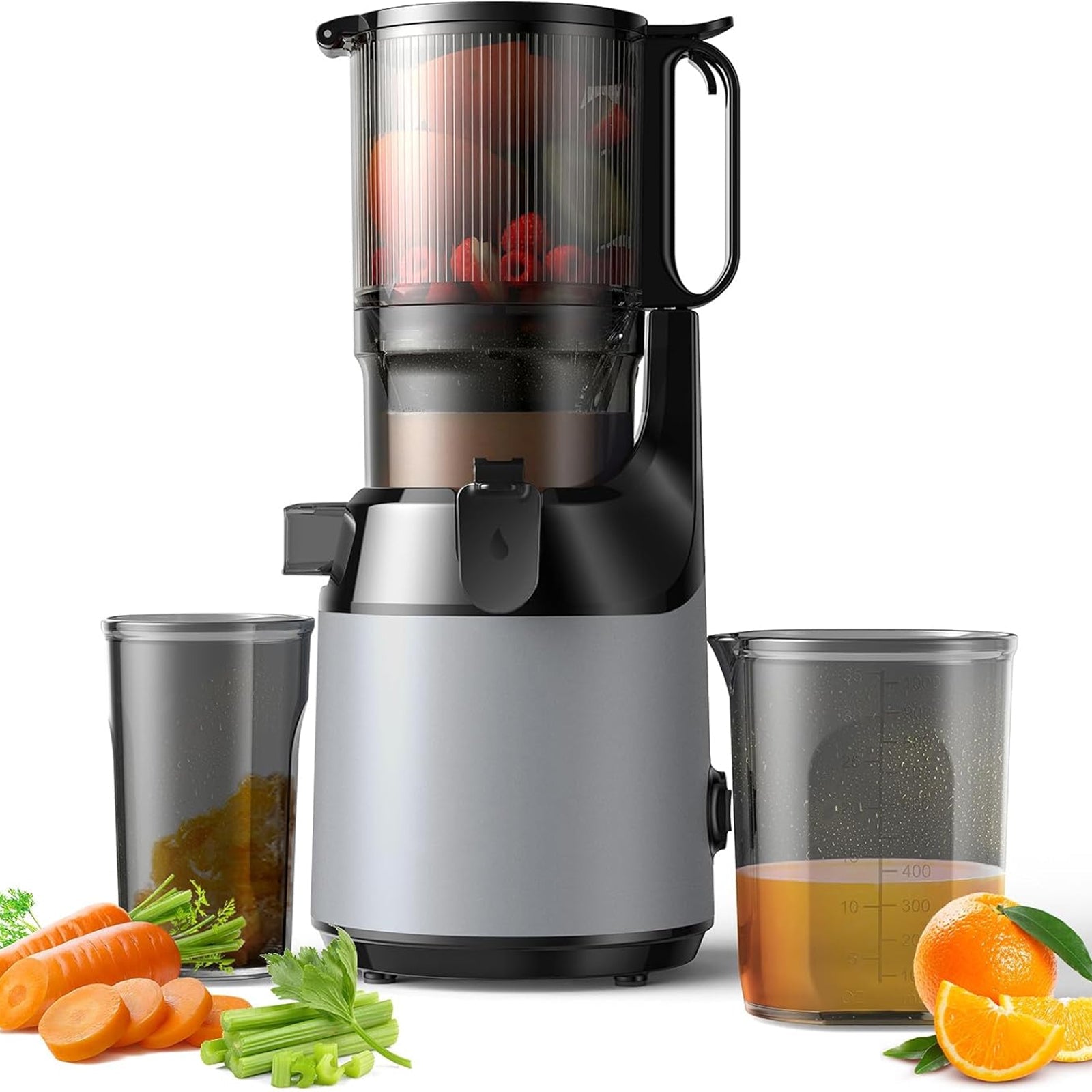JoyDrinko Cold Press Masticating Juicer – 130mm Extra Wide Chute, 90% High Yield & 1.8L Capacity