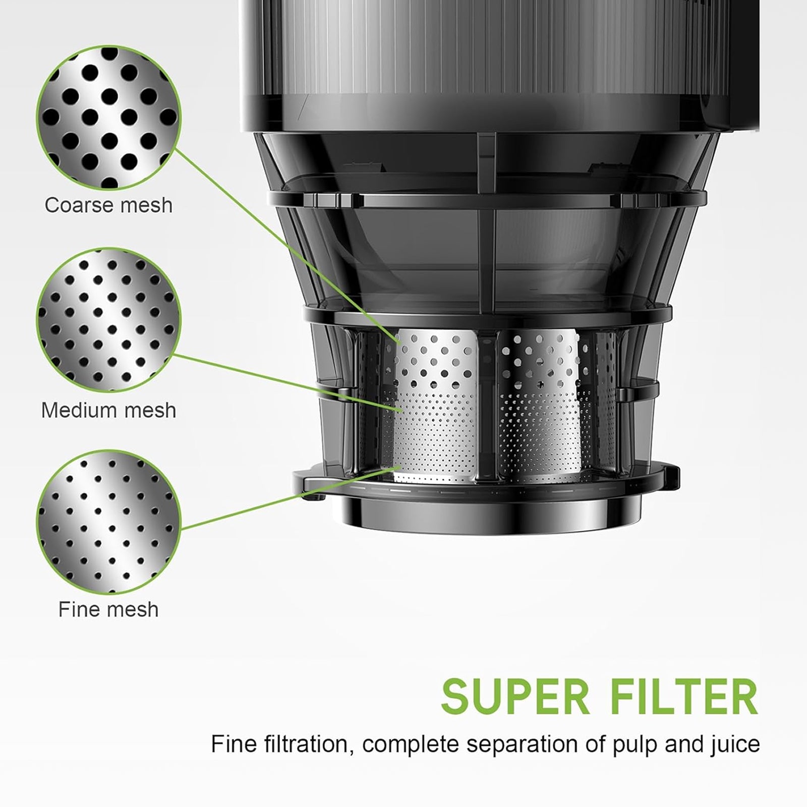 JoyDrinko Cold Press Masticating Juicer – 130mm Extra Wide Chute, 90% High Yield & 1.8L Capacity