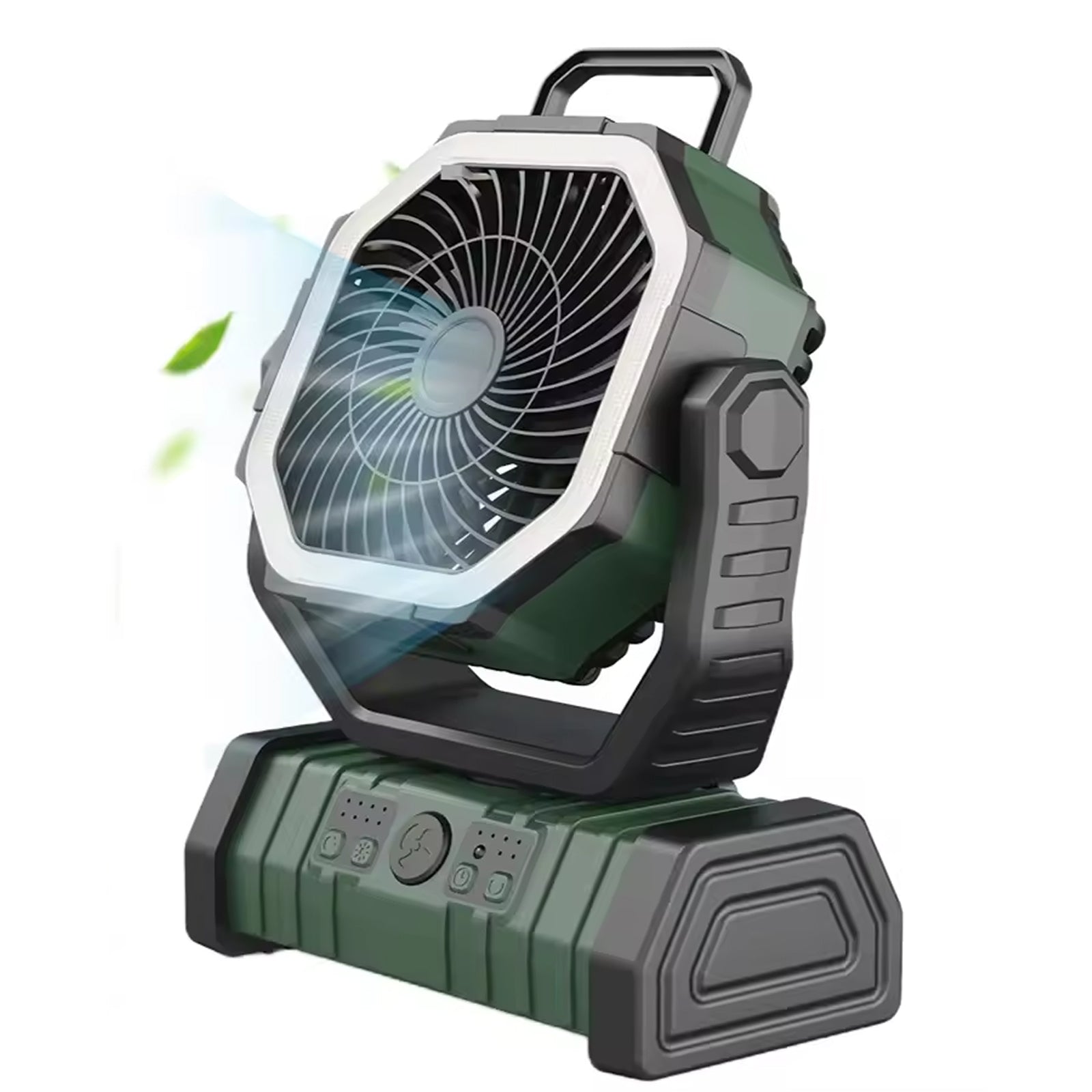 YimiKavi Rechargeable Camping Fan – Multi-Speed Powerful Airflow, Integrated LED Lantern & Heavy-Duty Hanging Hook