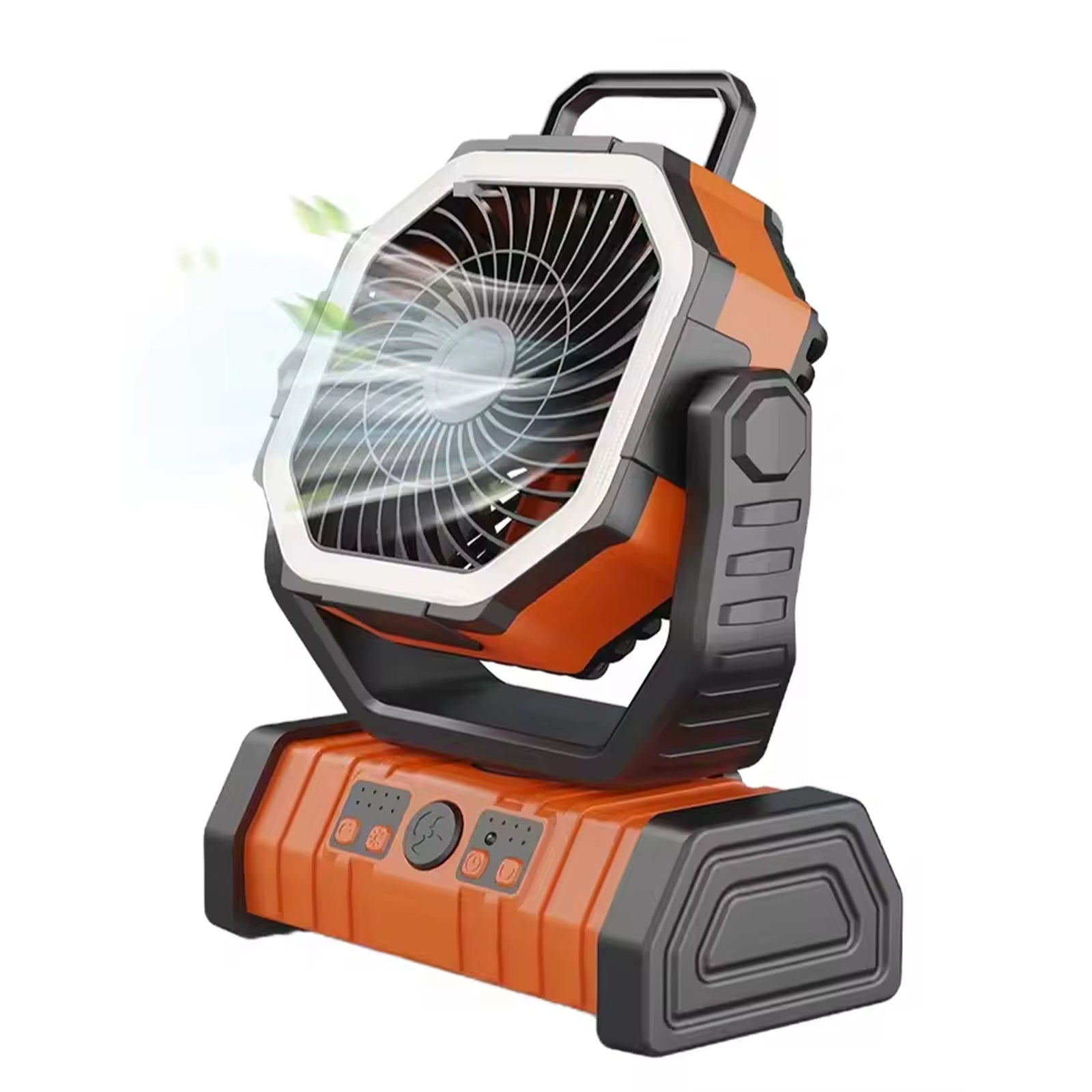 YimiKavi Rechargeable Camping Fan – Multi-Speed Powerful Airflow, Integrated LED Lantern & Heavy-Duty Hanging Hook