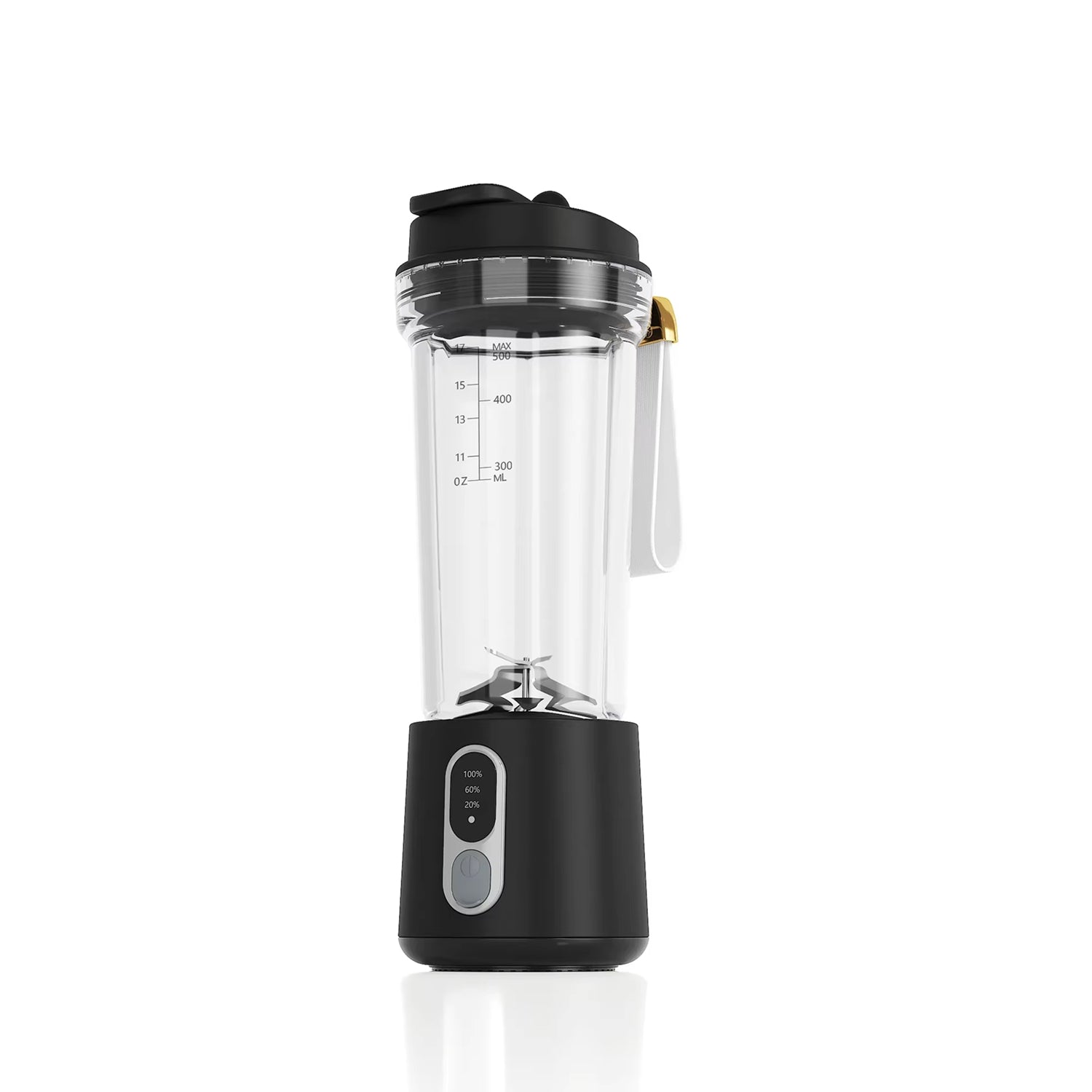JucySpin 180W Portable Blender with 4000mAh USB Rechargeable Battery, 4-Blade Stainless Steel System, and 3-Speed Customization