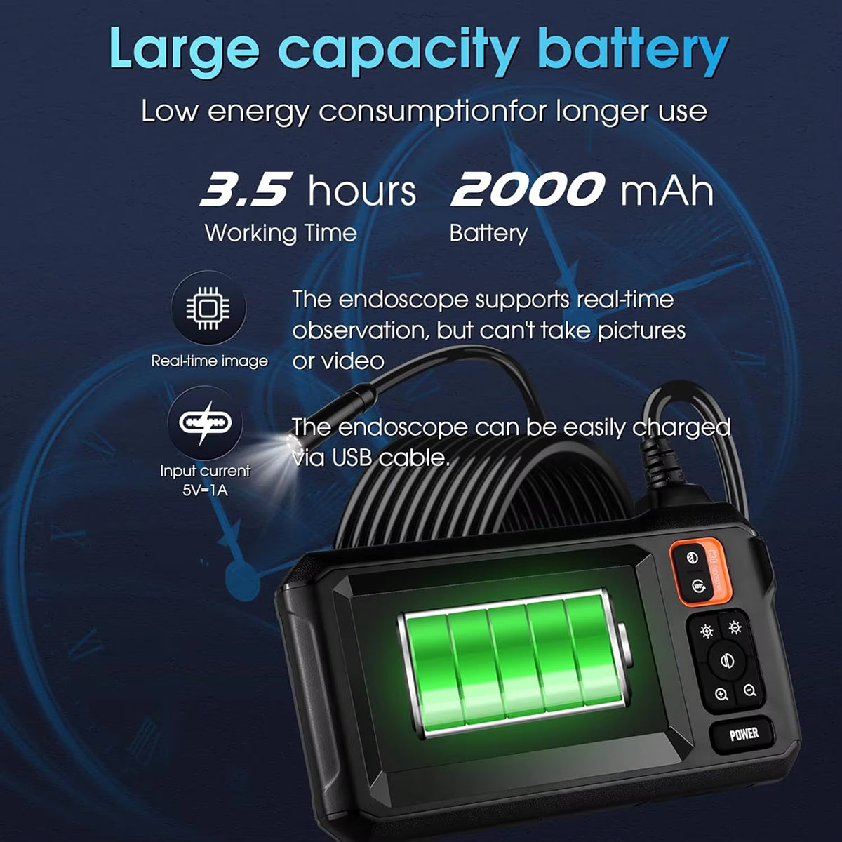 KixSpec 1080P HD Inspection Camera with 4.3 Inch IPS Screen