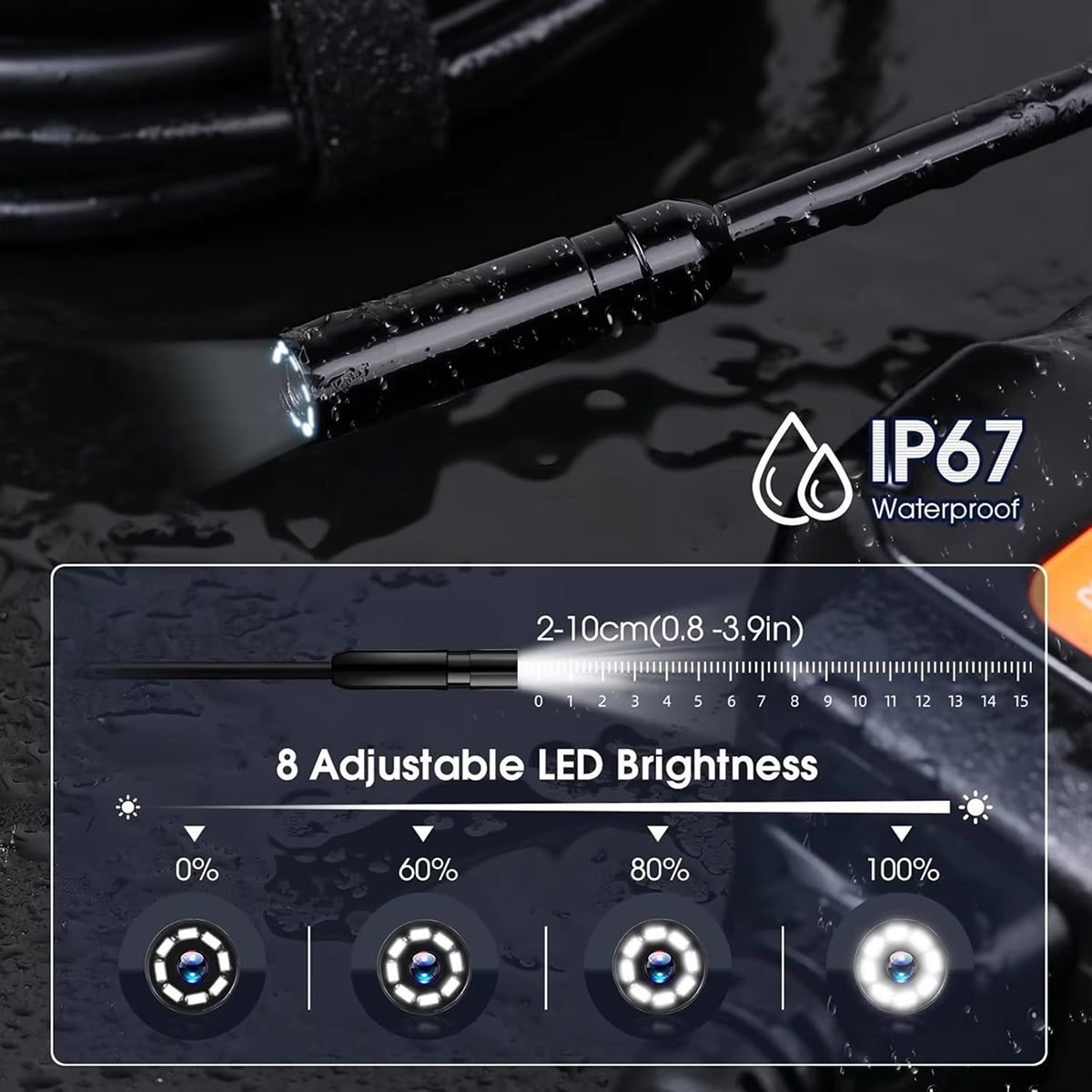 KixSpec 1080P HD Inspection Camera with 4.3 Inch IPS Screen