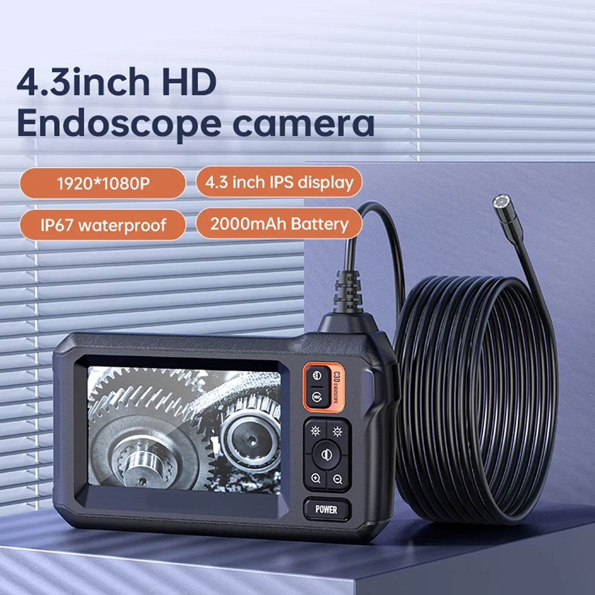 KixSpec 1080P HD Inspection Camera with 4.3 Inch IPS Screen