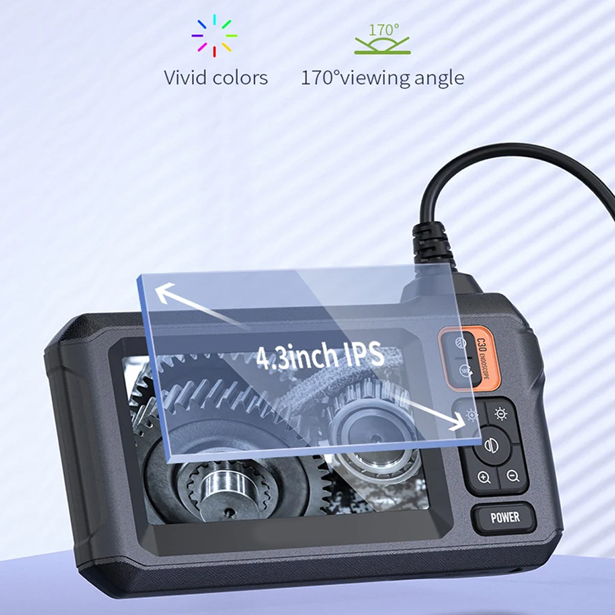 KixSpec 1080P HD Inspection Camera with 4.3 Inch IPS Screen