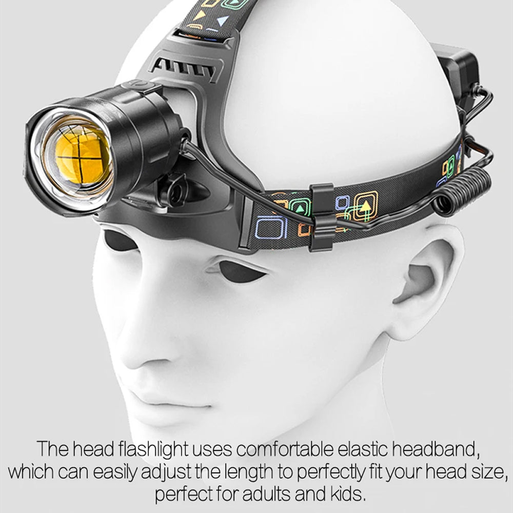 LamiTraxi Trail Running Headlamp – 2500m Long Range P100 LED, Zoomable Focus & Power Bank