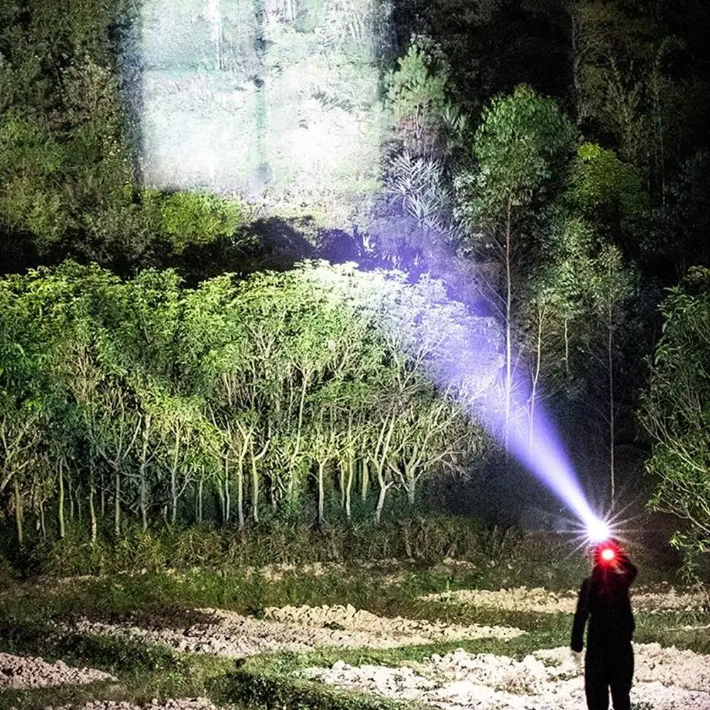 LamiTraxi Trail Running Headlamp – 2500m Long Range P100 LED, Zoomable Focus & Power Bank