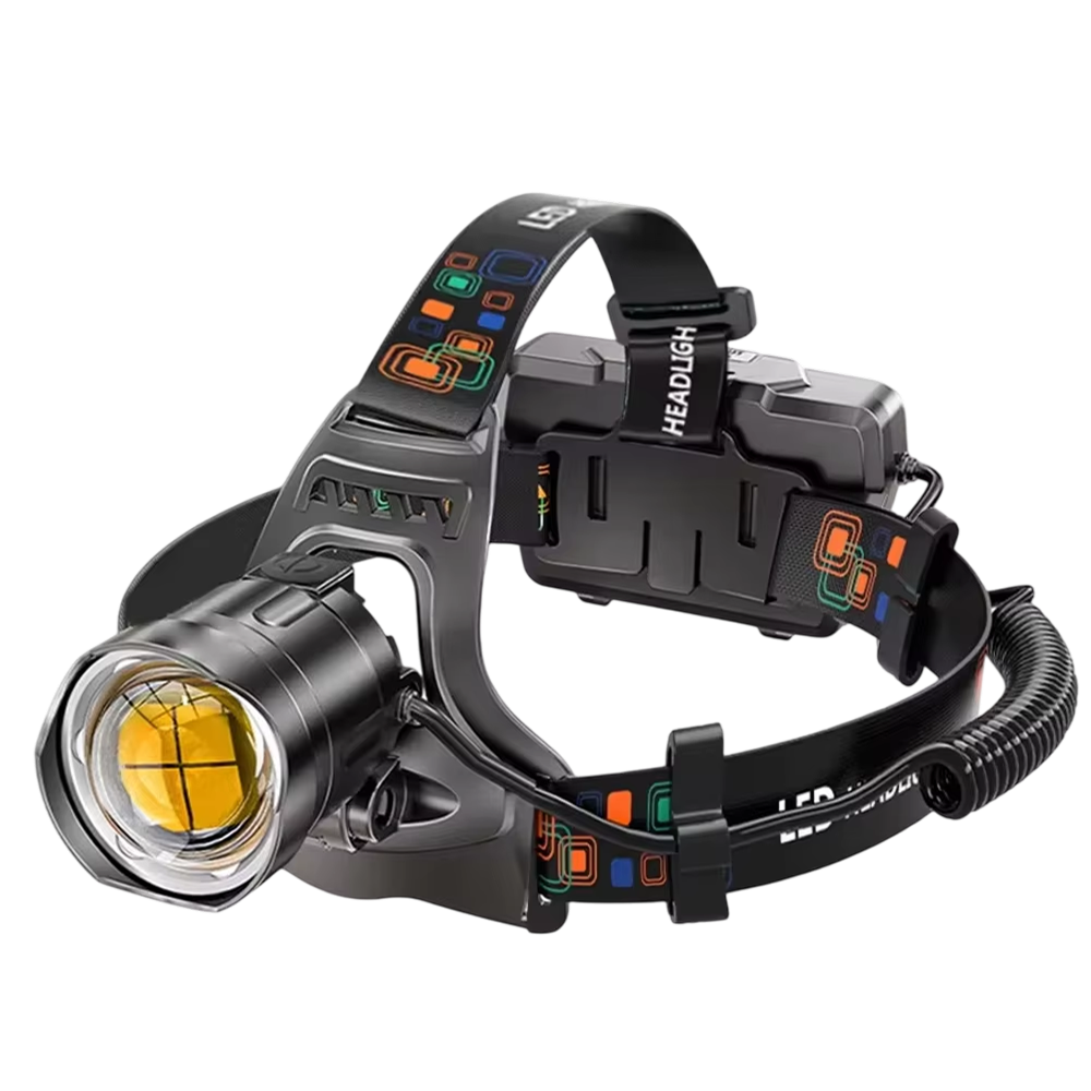 LamiTraxi Trail Running Headlamp – 2500m Long Range P100 LED, Zoomable Focus & Power Bank