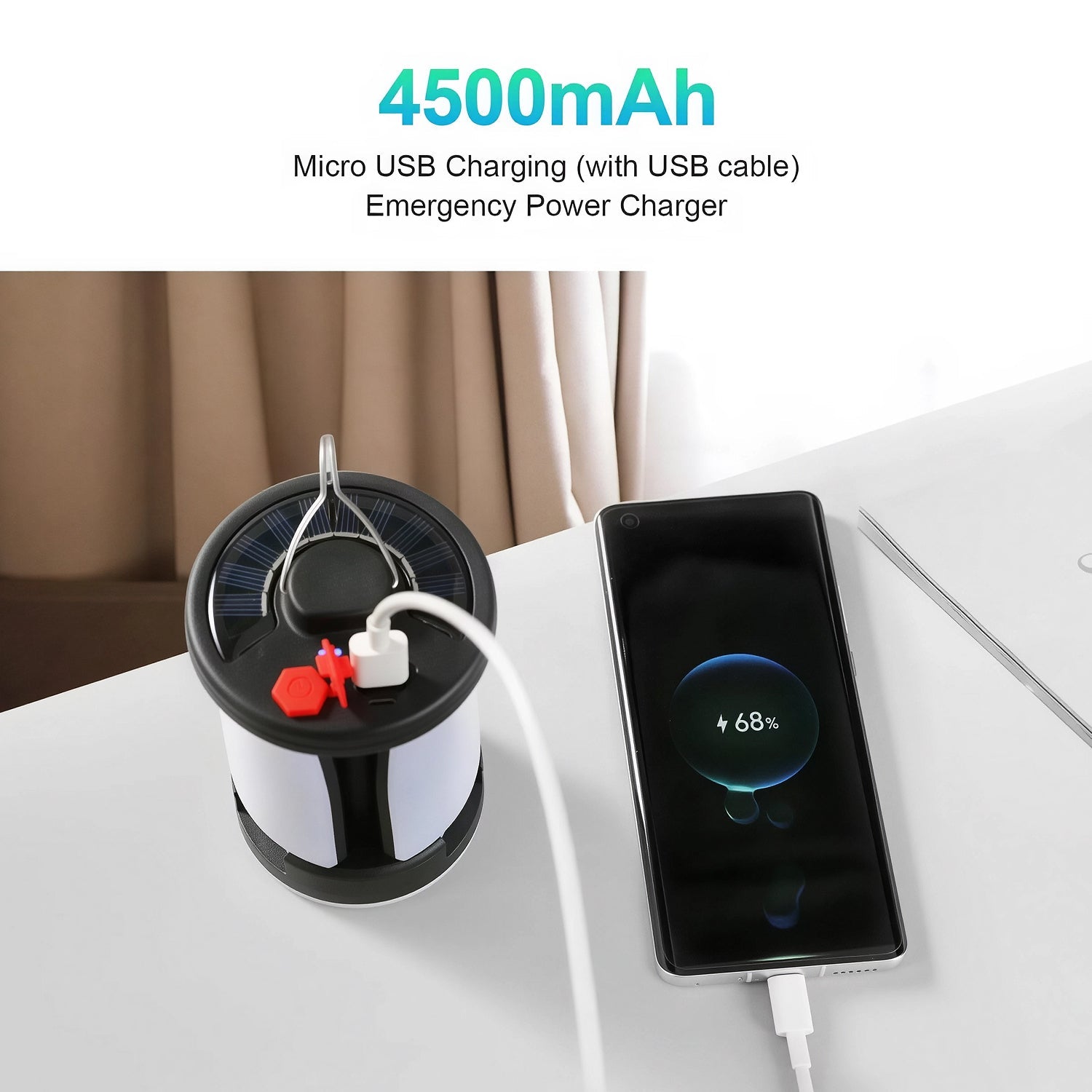 LomiFors LED Emergency Lantern – 1000m Beam Range, Dual Light Modes & USB-C Rechargeable Power Bank