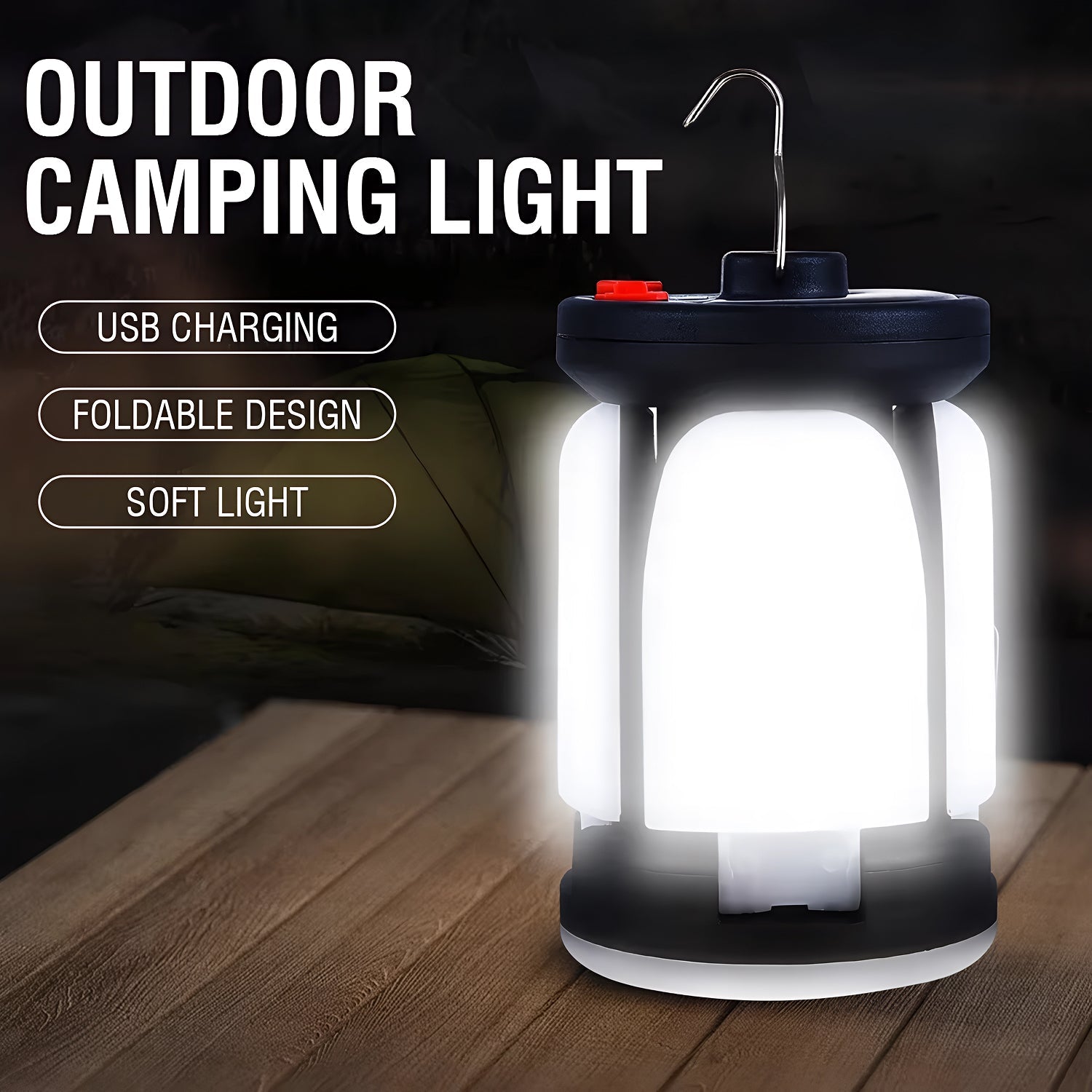 LomiFors LED Emergency Lantern – 1000m Beam Range, Dual Light Modes & USB-C Rechargeable Power Bank