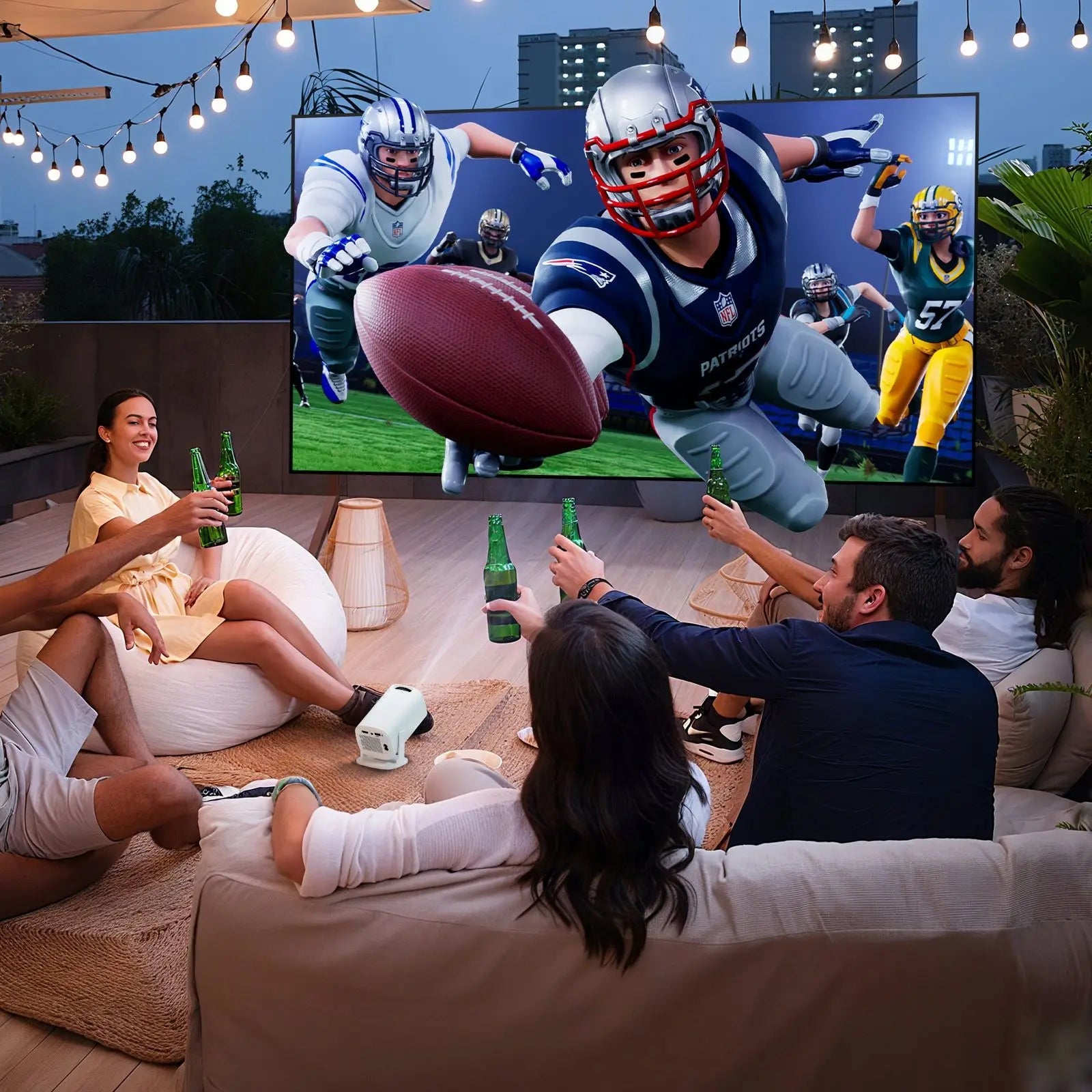 LuxinBeam Android 14.0 Smart Mini Projector – 270° Rotating Gimbal, WiFi 6 & 150-Inch Cinematic Display
