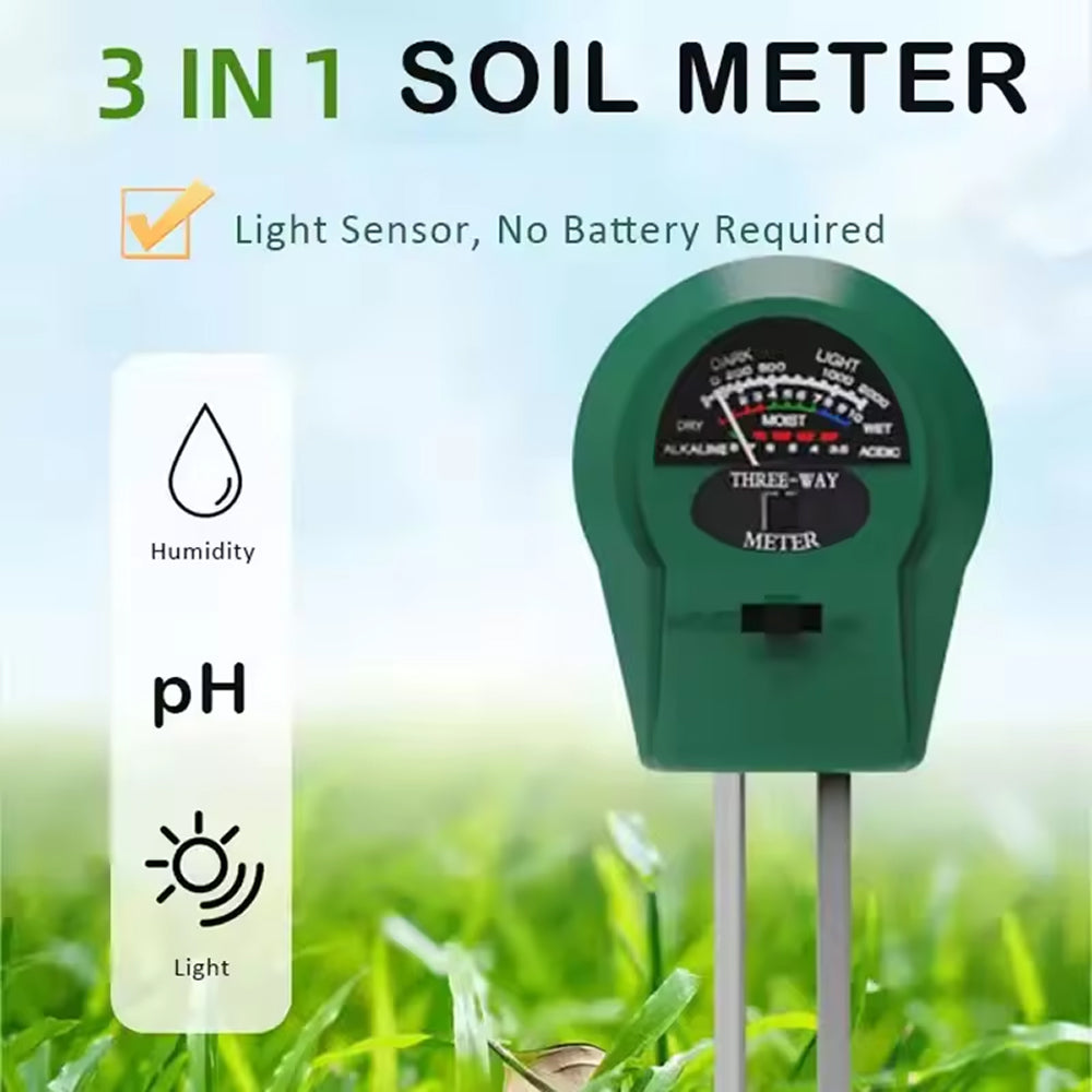 MaziSoil 4-in-1 Soil Moisture Meter - pH, Light, and Temperature Tester with Backlit LCD, 3-Second Fast Reading
