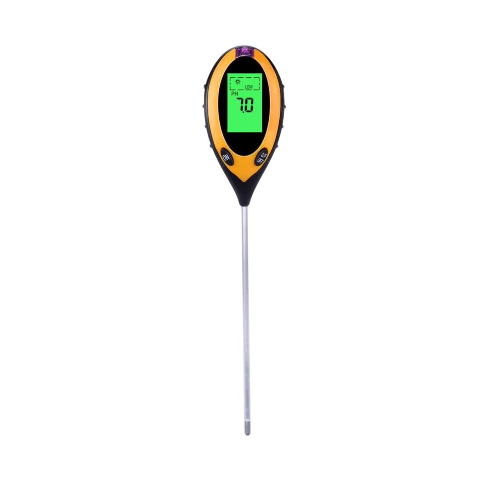 MaziSoil 4-in-1 Soil Moisture Meter - pH, Light, and Temperature Tester with Backlit LCD, 3-Second Fast Reading