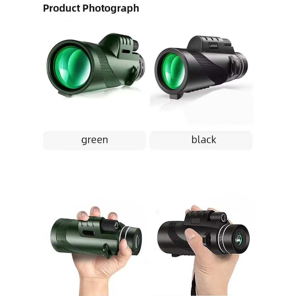 MenixFos 80x100 High Power Monocular – BAK4 Prism, Nitrogen-Purged Waterproofing & Phone Adapter