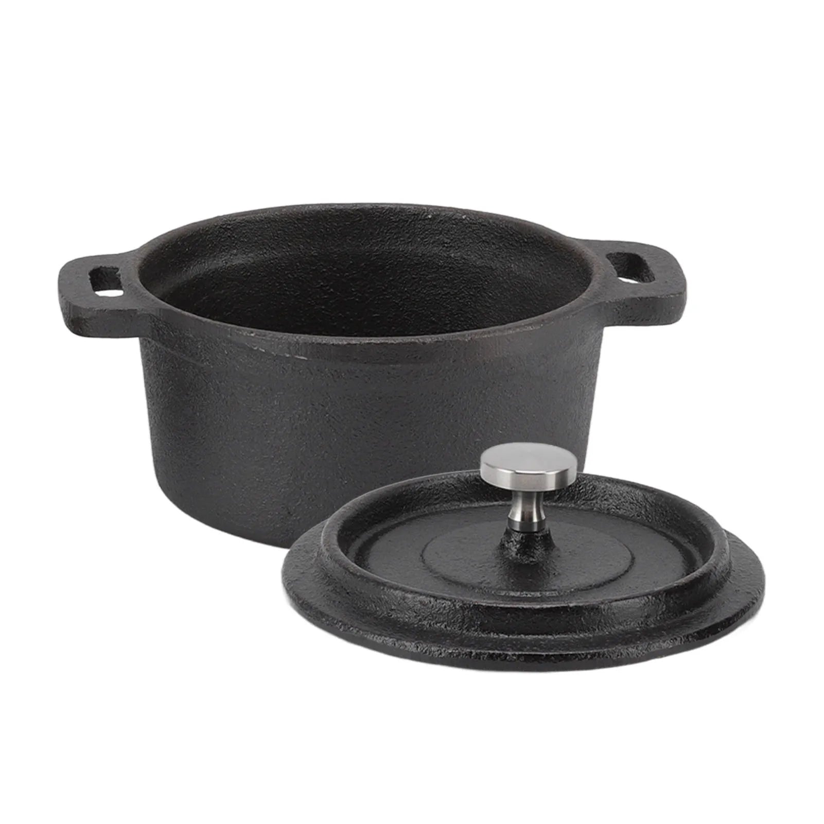 OviLuxin Cast Iron Mini Dutch Oven – 10.8oz Individual Cocotte, Tight-Fitting Lid & Induction Base