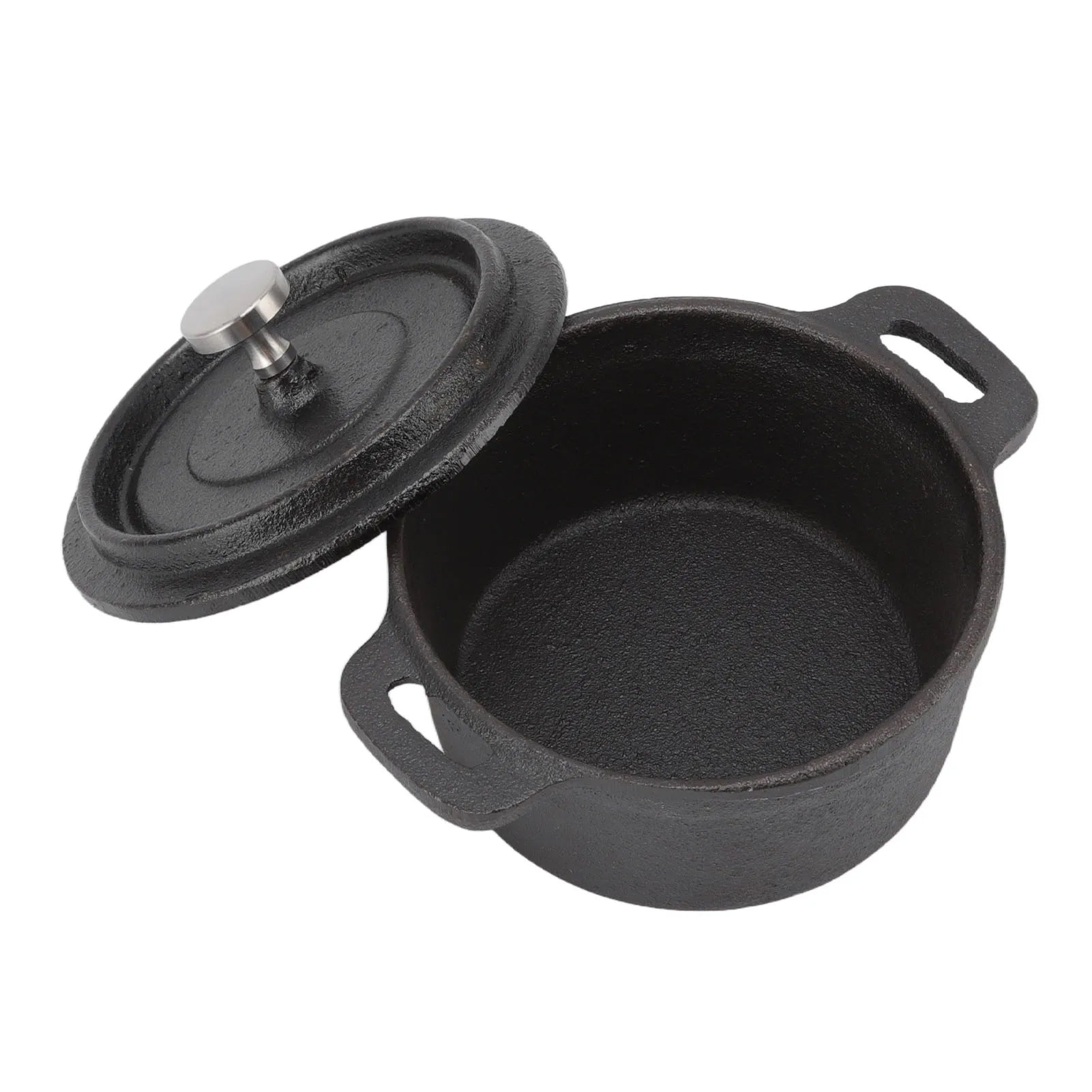 OviLuxin Cast Iron Mini Dutch Oven – 10.8oz Individual Cocotte, Tight-Fitting Lid & Induction Base